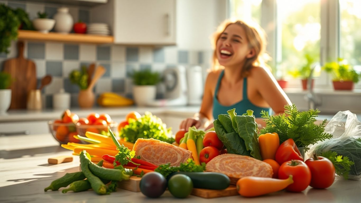 Healthy meal preparation with fresh vegetables and lean protein