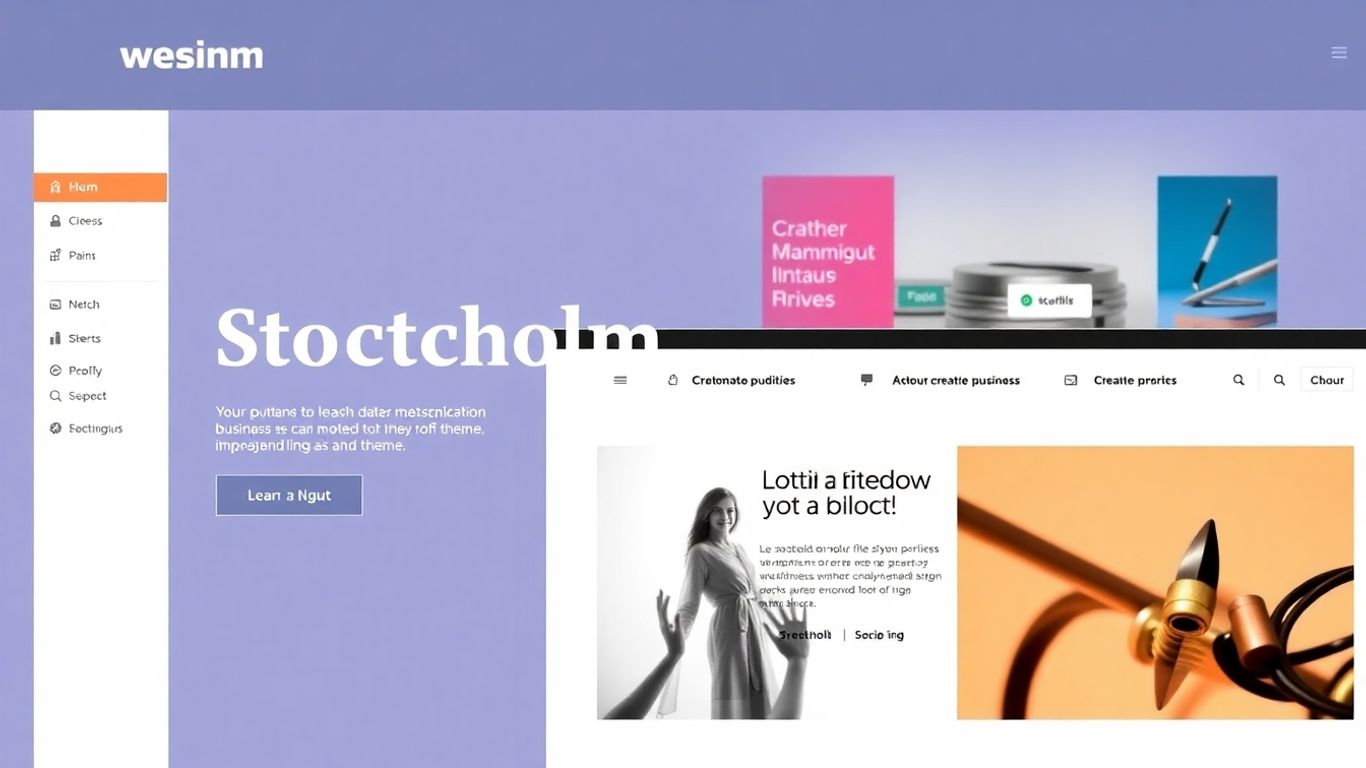 Stockholm WordPress theme interface screenshot