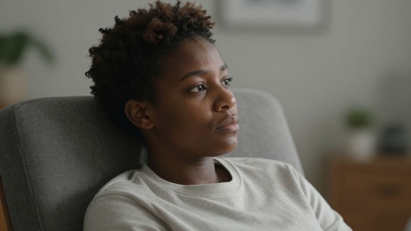 Person reflecting, offering advice to younger self.