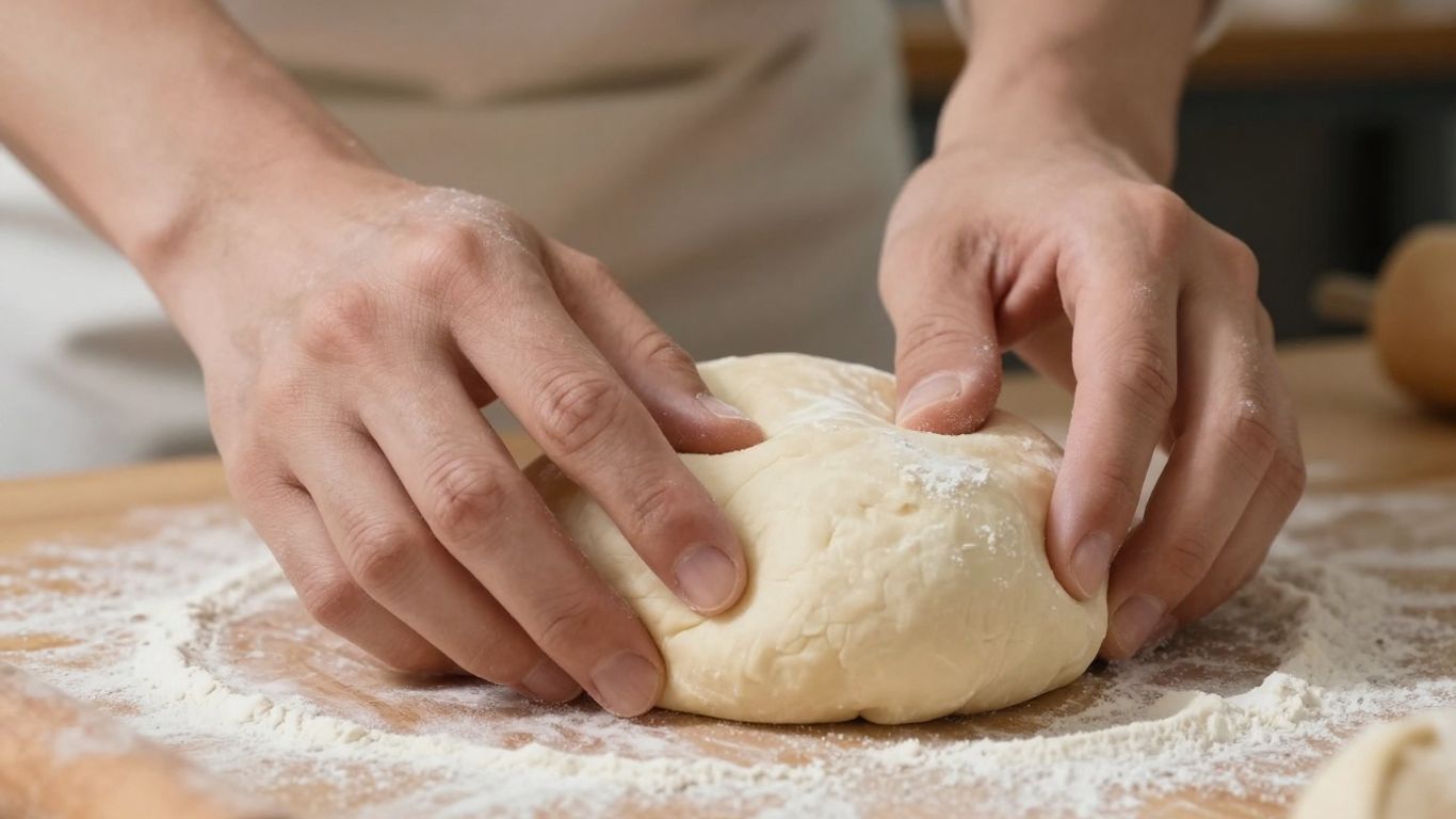 Hefeteig Grundrezept mit Händen geformt