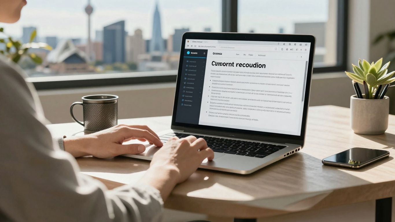 Person working from home in Australia