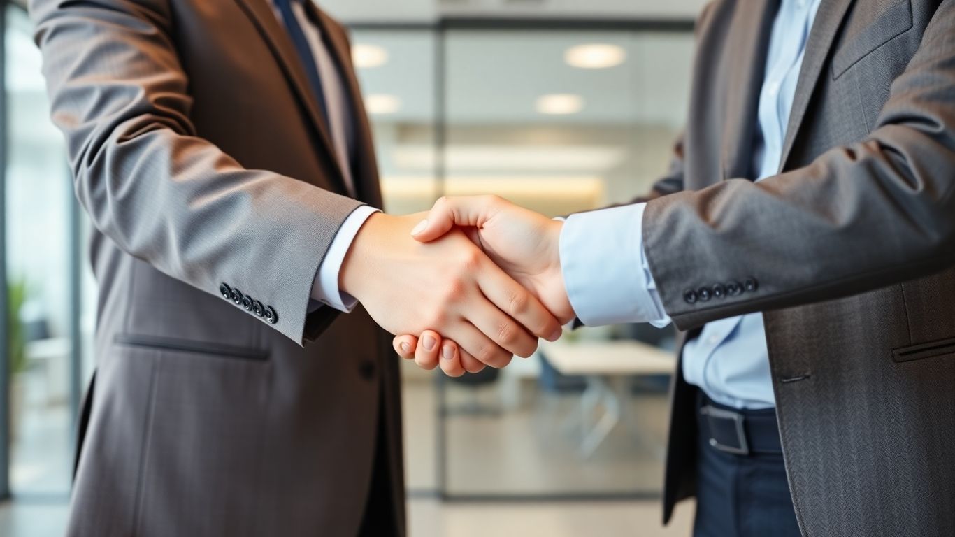 Aperto de mãos simbolizando um contrato sem termo.