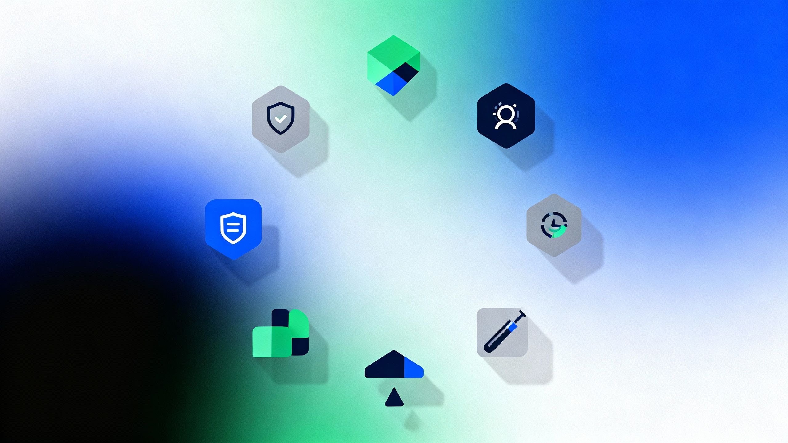 Abstract image of digital tool selection with icons for reliability, usability, and pricing