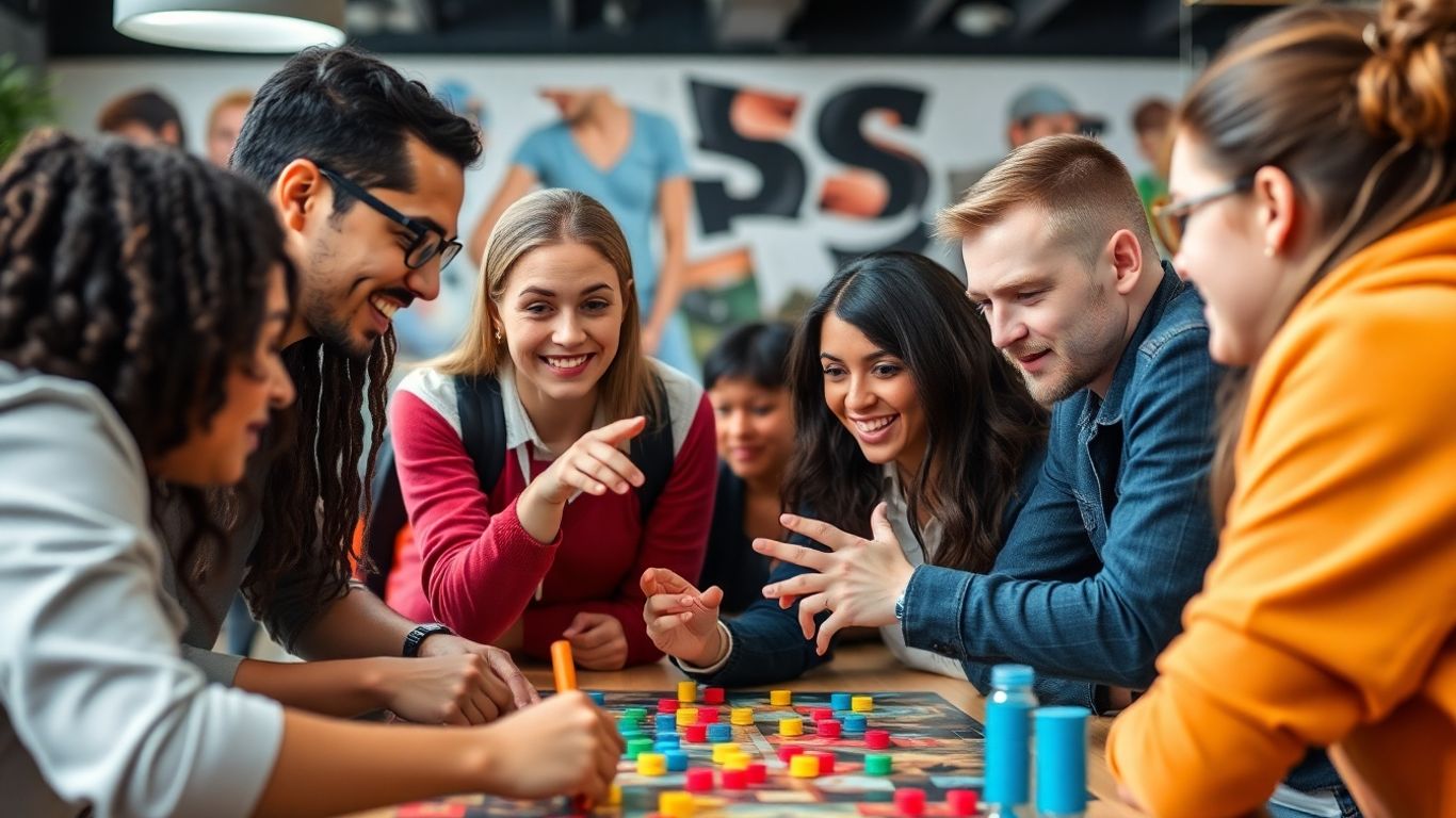 Oameni jucând jocuri de rol pentru învățare.