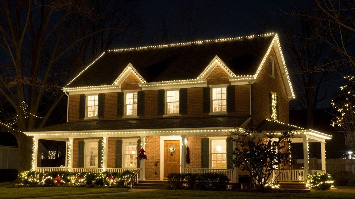 Edwardsville house with permanent Christmas lights.