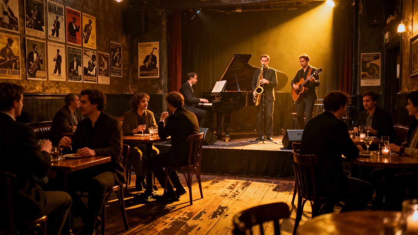 Live jazz performance at a Camden cafe.