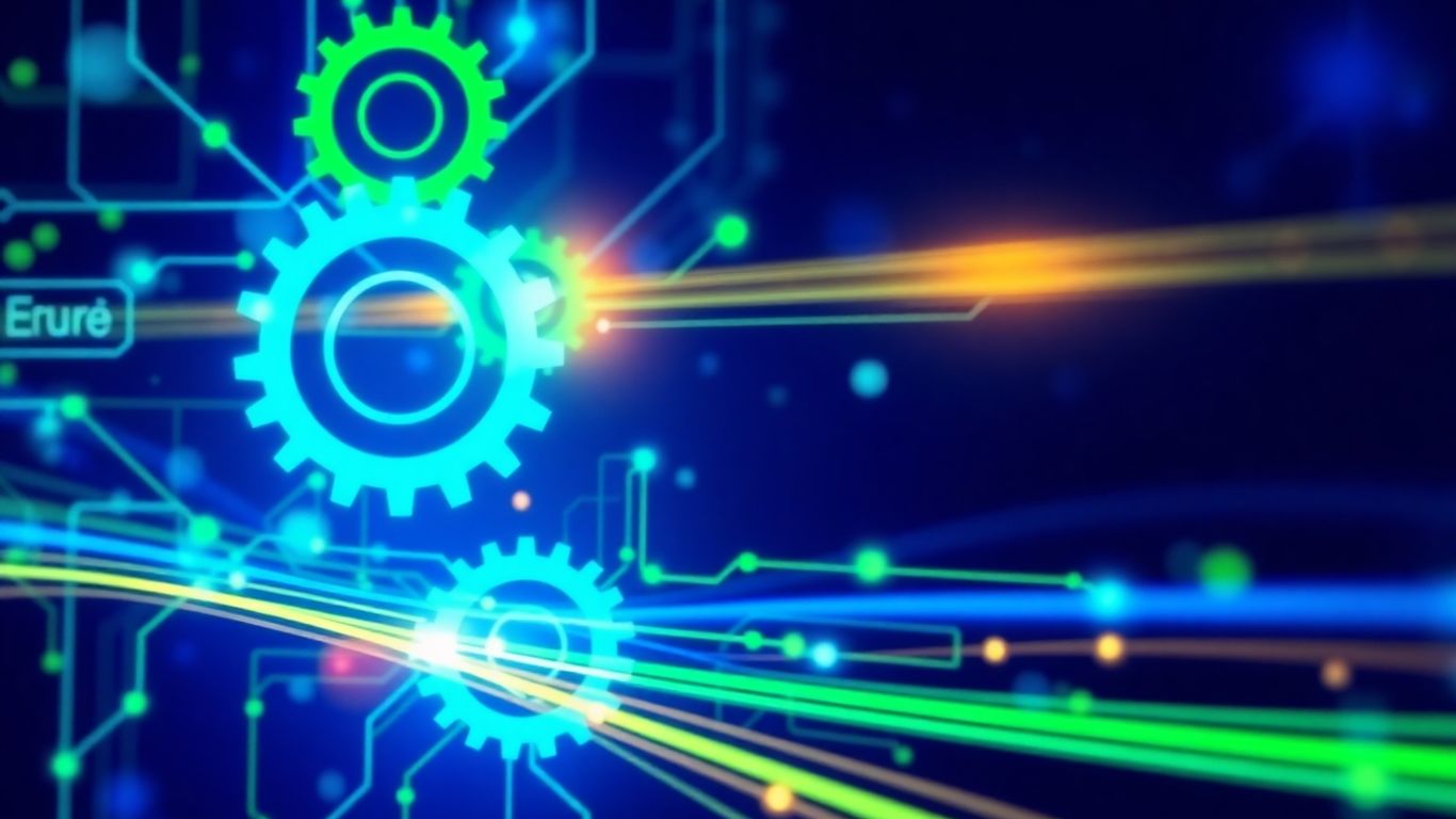 Digital gears and circuits infographic