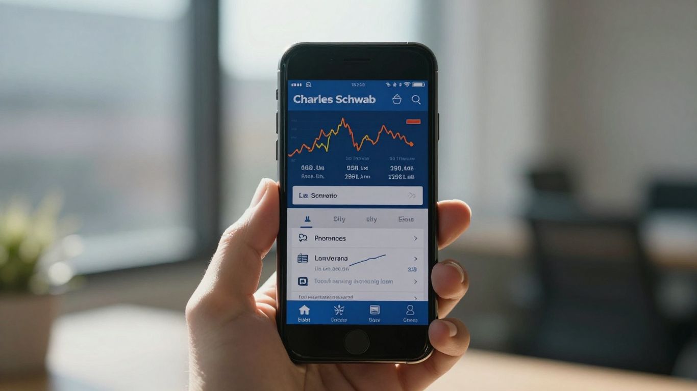 Charles Schwab app on a smartphone screen.