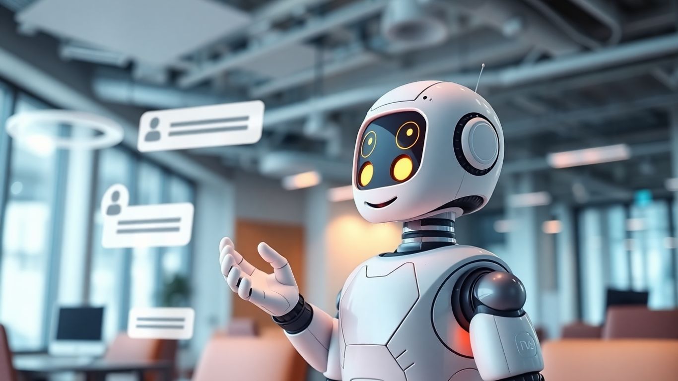 หุ่นยนต์ AI ตอบแชทลูกค้าในสำนักงานยุคใหม่