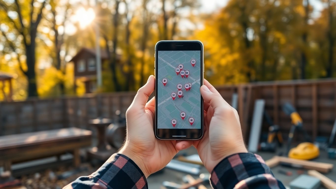 Contractor using phone for local search optimization.