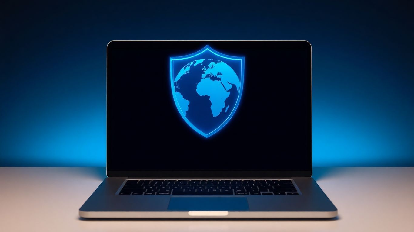 Bouclier numérique protégeant un écran d'ordinateur portable