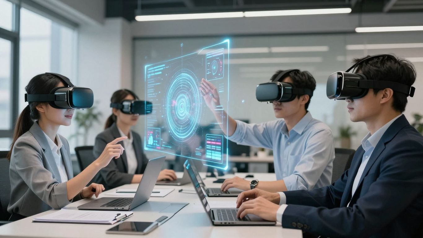 Profesioniști în VR în mediul de afaceri.