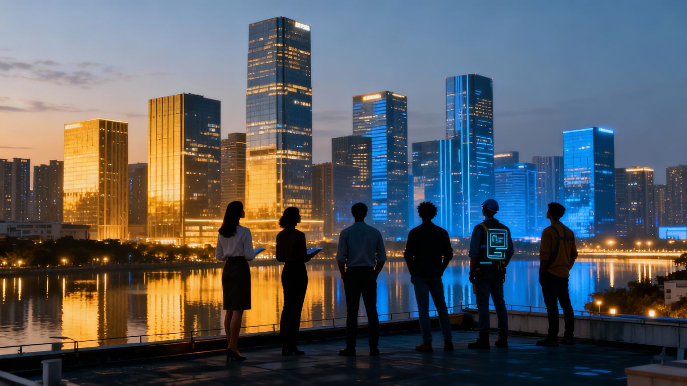 Indian IT companies' future outlook in a modern cityscape.