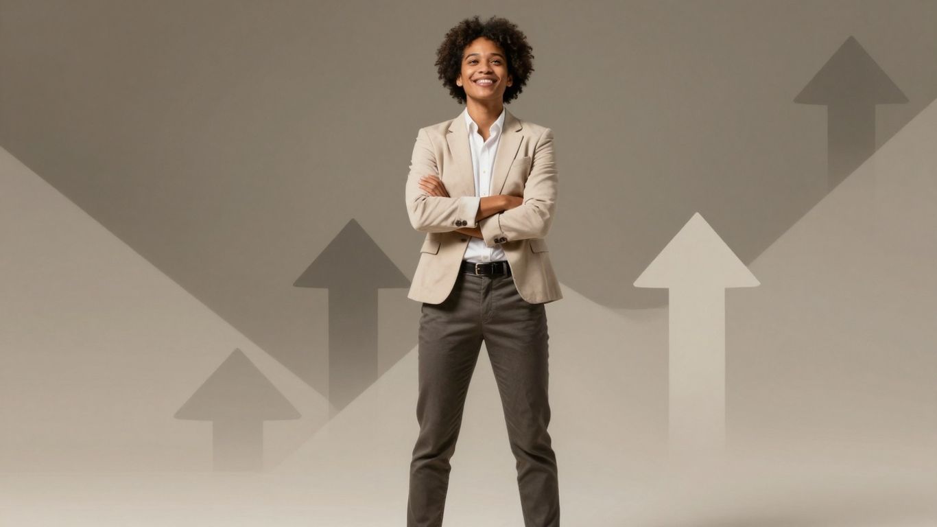 Successful person achieving goals with bhip.