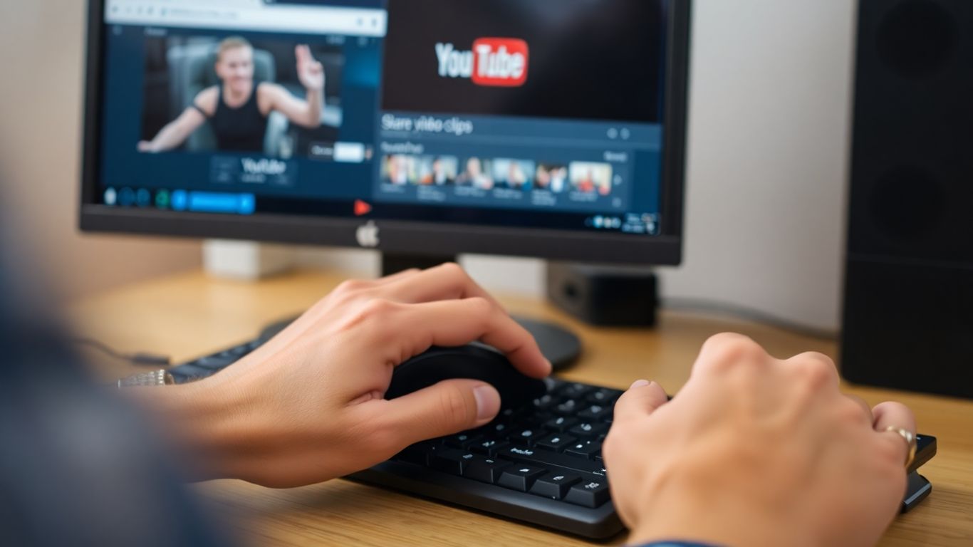 Creating and sharing YouTube video clips on a computer.