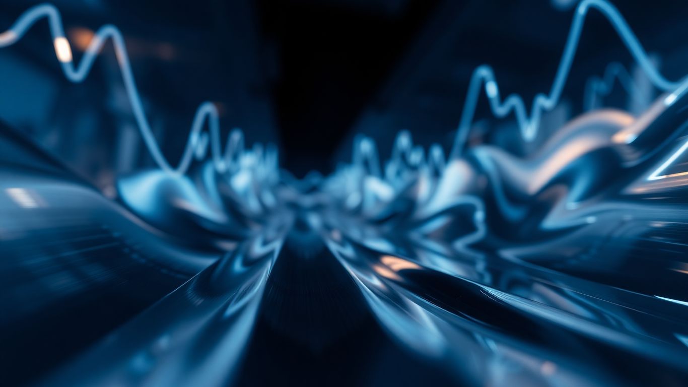 Financial market abstract image with upward and downward movement.