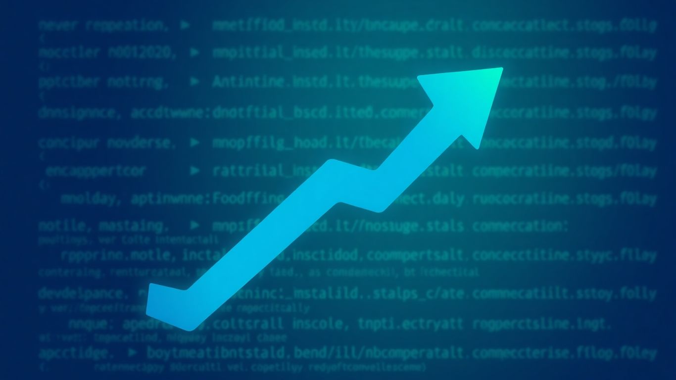 Code and growth arrow for SEO