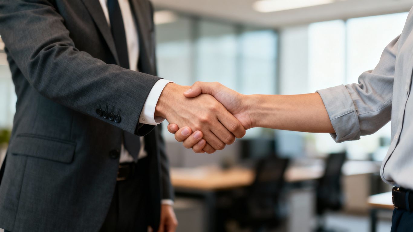 Handshake symbolizing agreement in contingent labor management.
