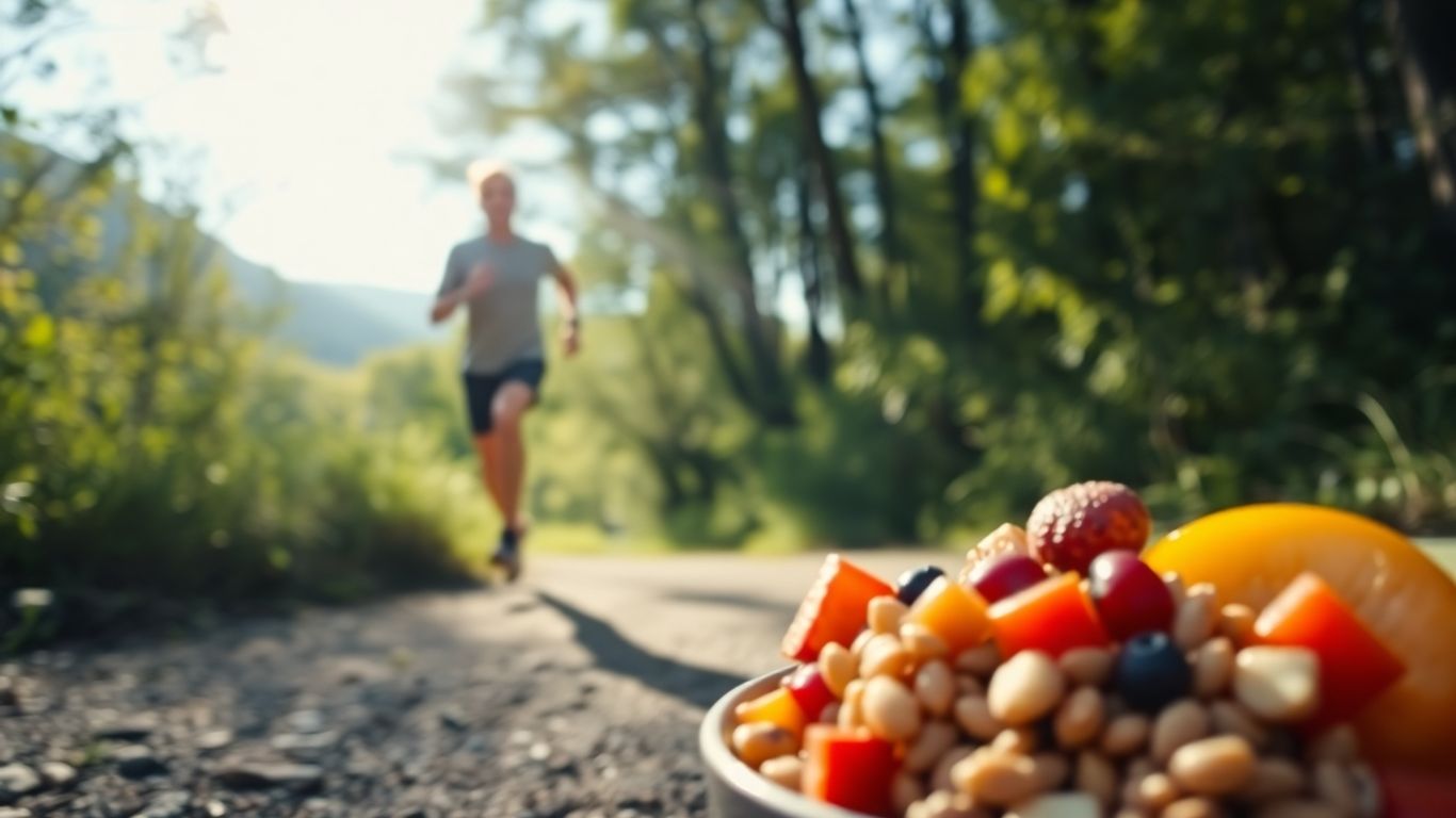 Runner with healthy food