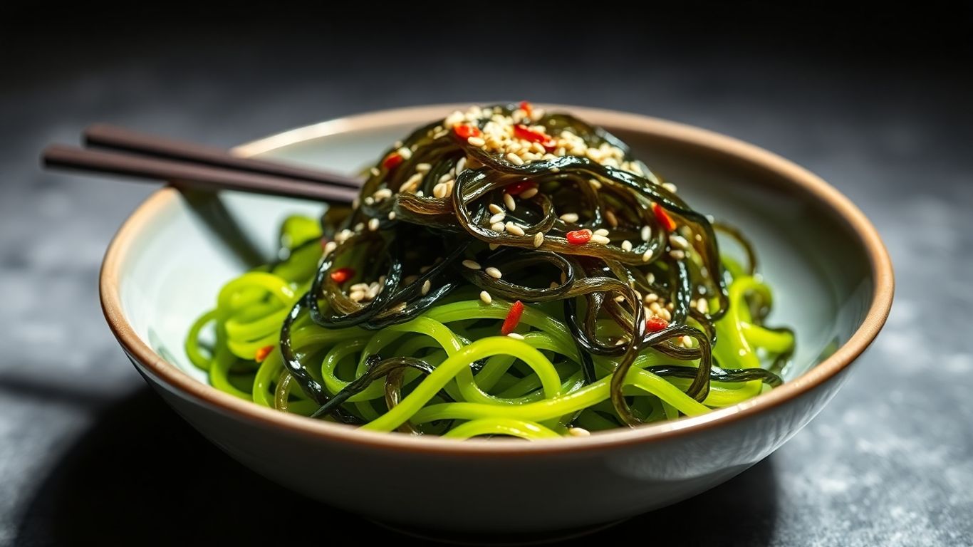 Restaurant-quality wakame seaweed salad in a bowl.