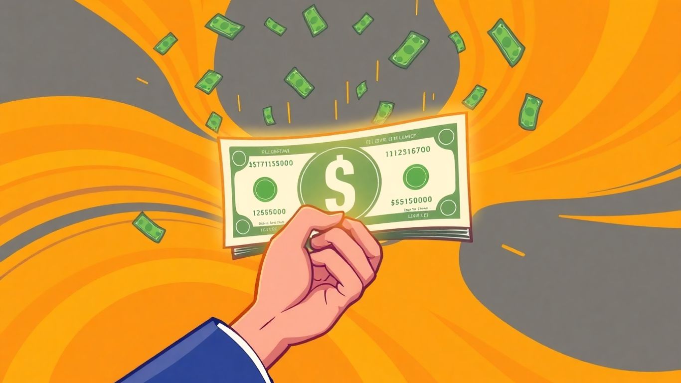 Instant $100 loan with money falling