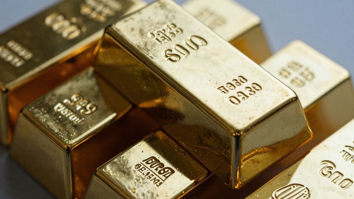 Stack of shiny gold bars