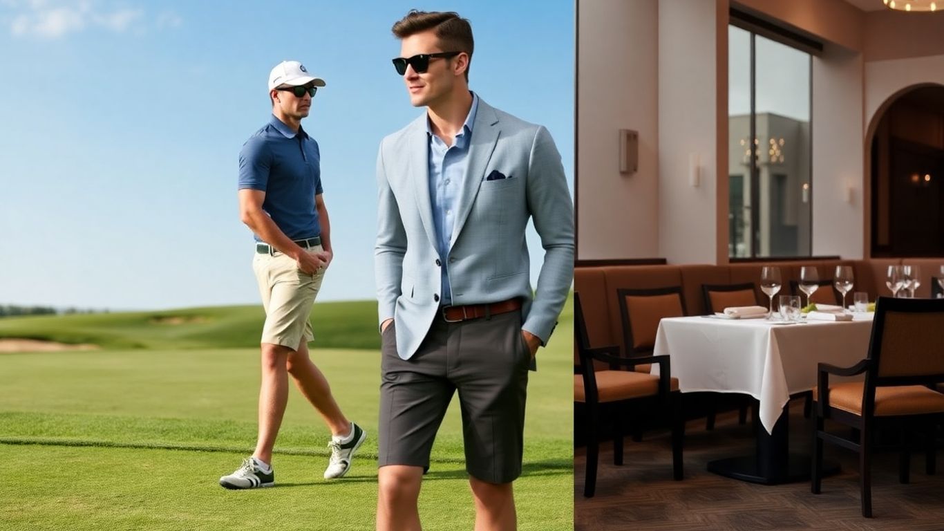Golfer's outfit from course to dinner