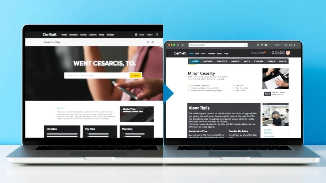 Website redesign comparison: modern vs. outdated