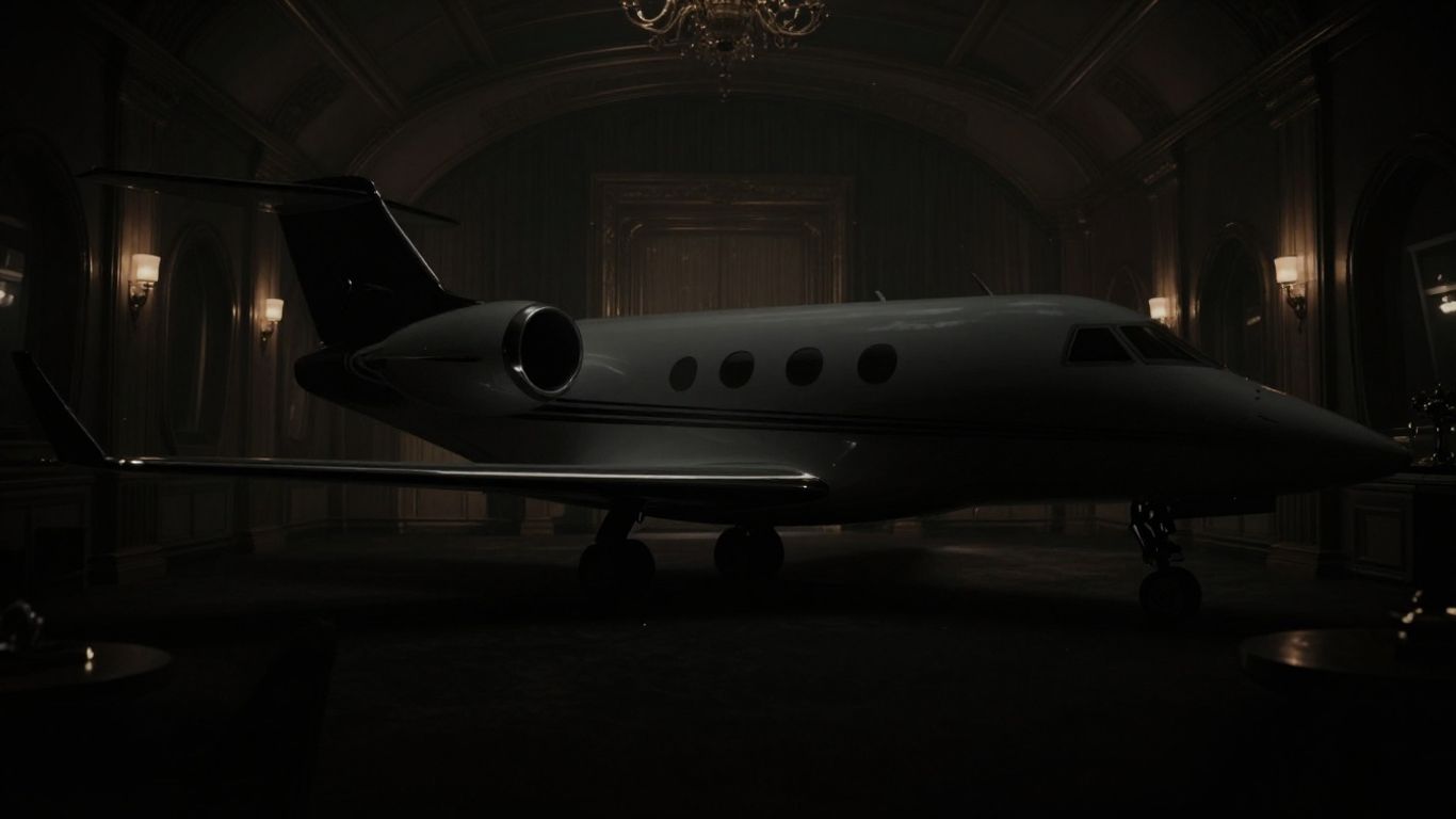 Private jet interior with shadowy figures.
