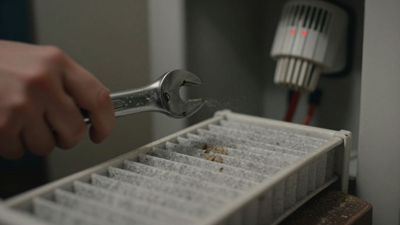 Winter HVAC maintenance: furnace filter and thermostat.