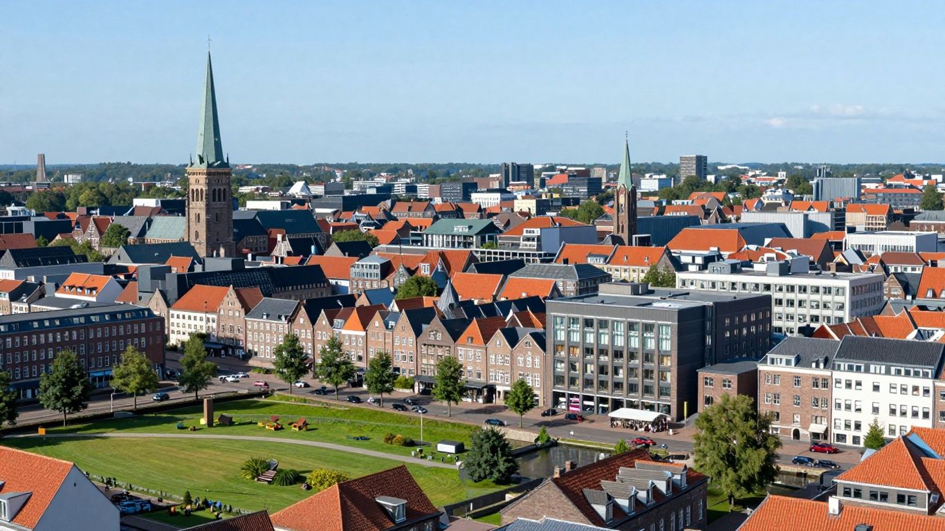 Groningen Stadtbild mit historischen und modernen Gebäuden