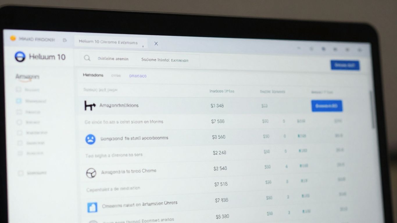 Helium 10 Chrome extension on Amazon product page.