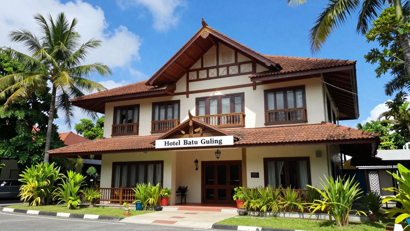 Hotel Batu Guling exterior with tropical greenery