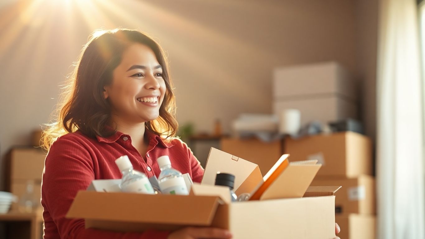 Person packing a box for dropshipping
