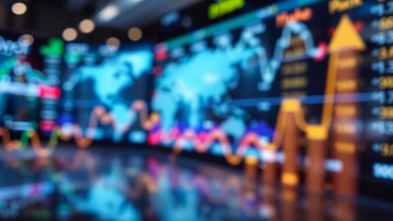 Financial market abstract growth and fluctuations