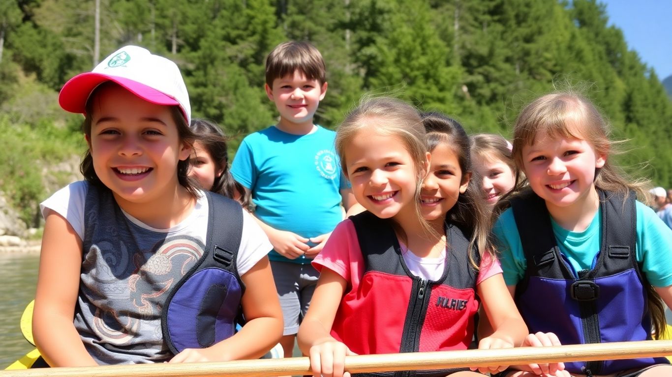 Schüler bei einer Klassenfahrt im Freien