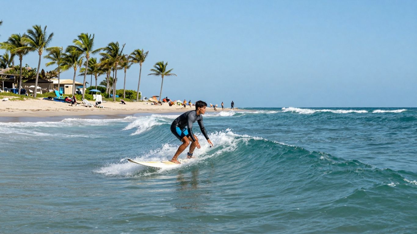 Surfer auf einer Welle