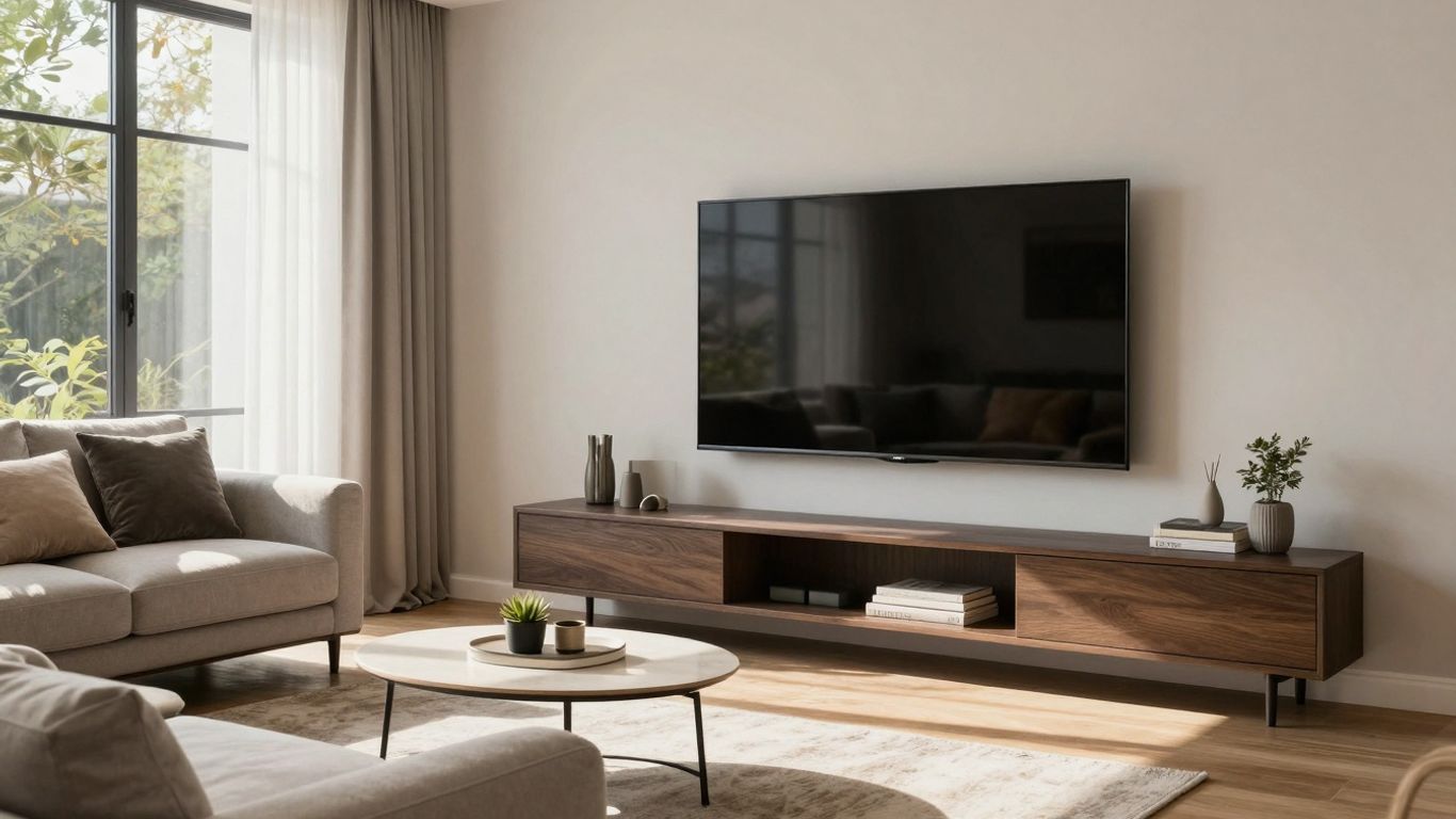 Modern living room with a flat-screen TV.