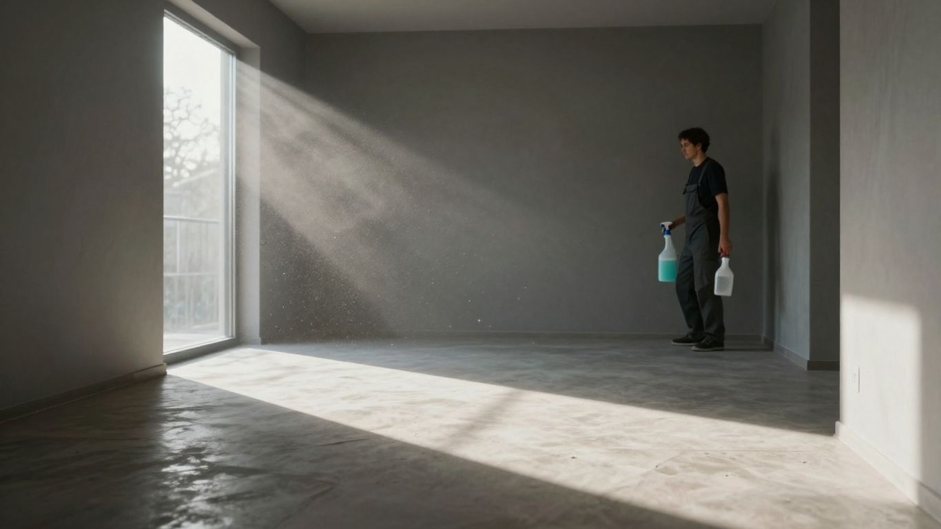 Clean room after renovation, professional cleaning service.