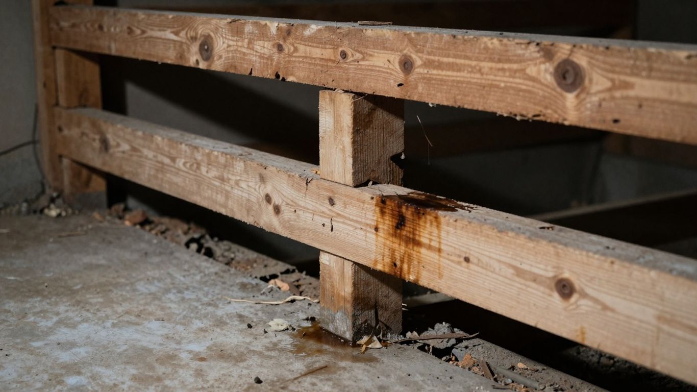 Damaged pier and beam foundation in a Victoria home.