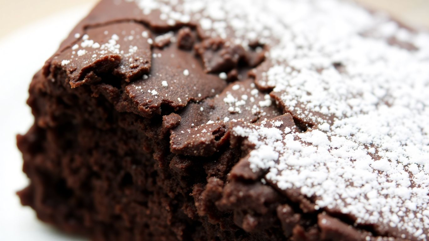 Schokoladenbrownie mit Puderzucker