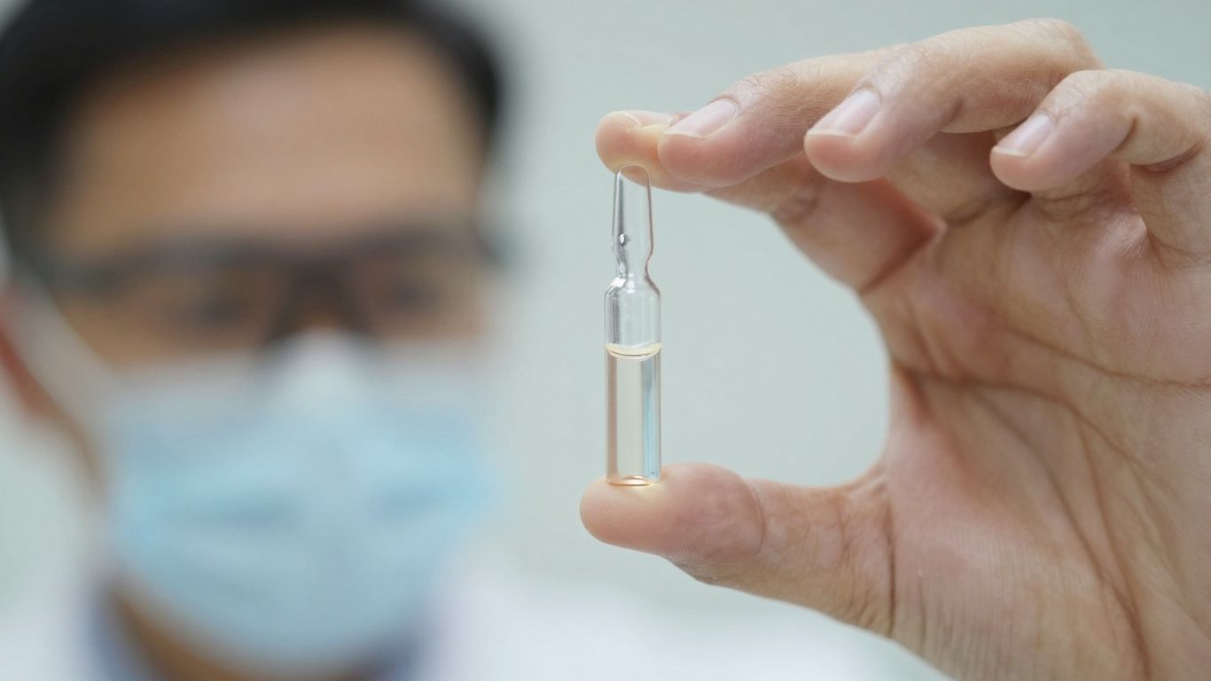 Vial of liquid, research, safety analysis