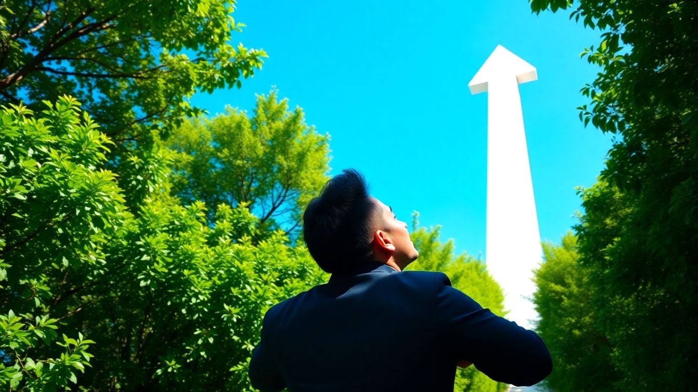 Person on a path towards financial growth