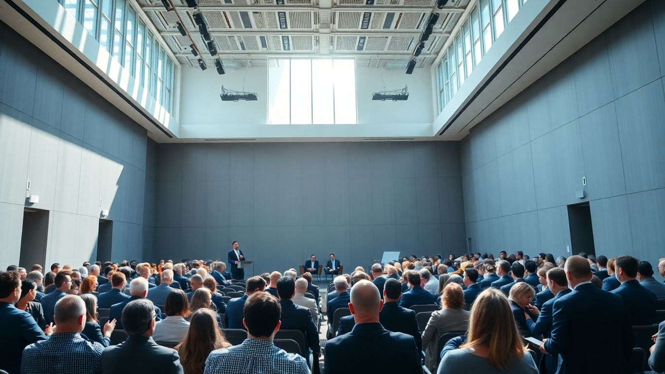 Financial professionals at a digital asset summit.