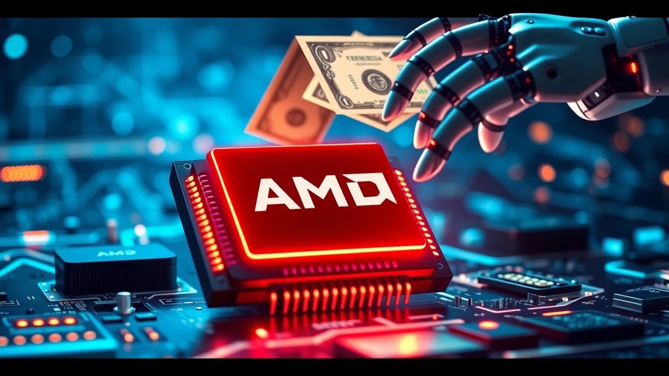 AMD chip, floating dollars, OpenAI robot hand