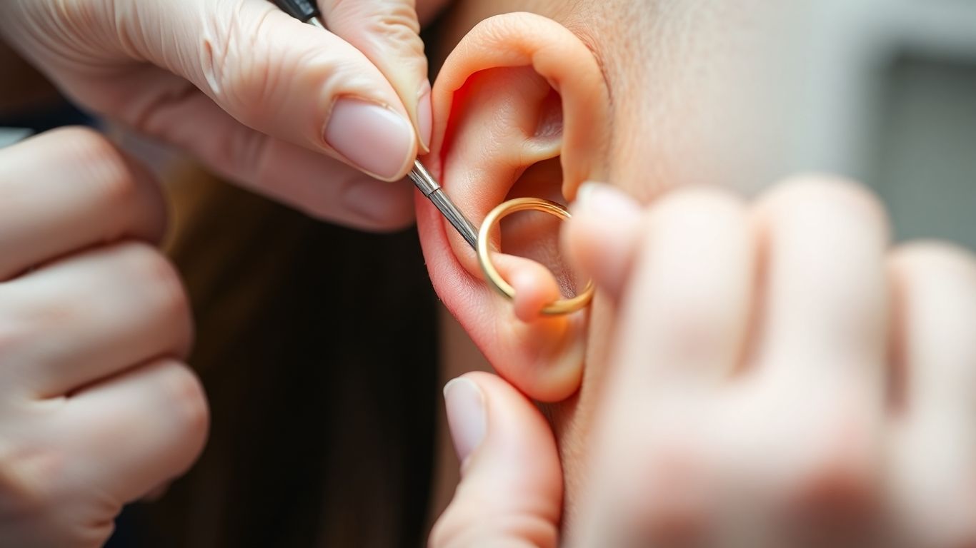 Professional ear piercing in London studio