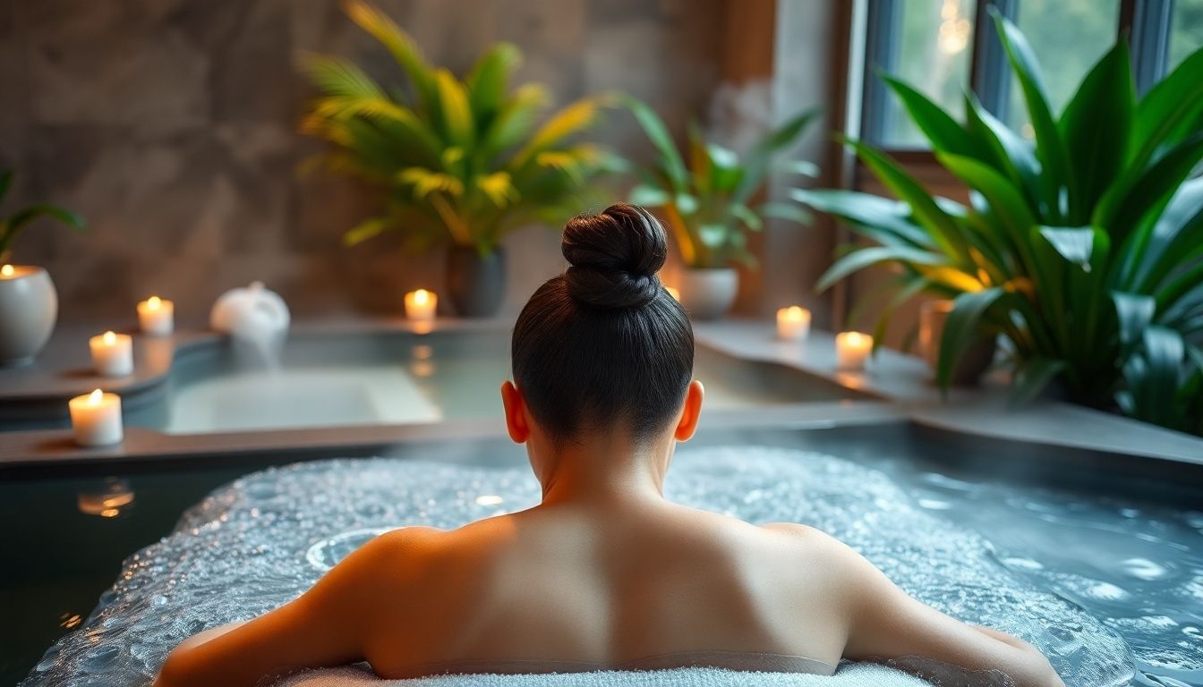 Person enjoying a relaxing head massage in a tranquil spa environment.