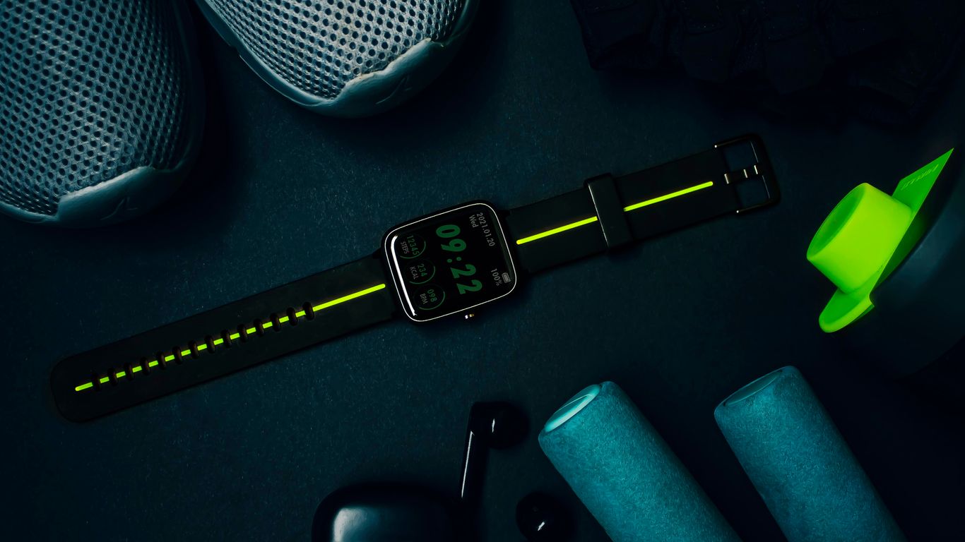 black apple watch with black strap
