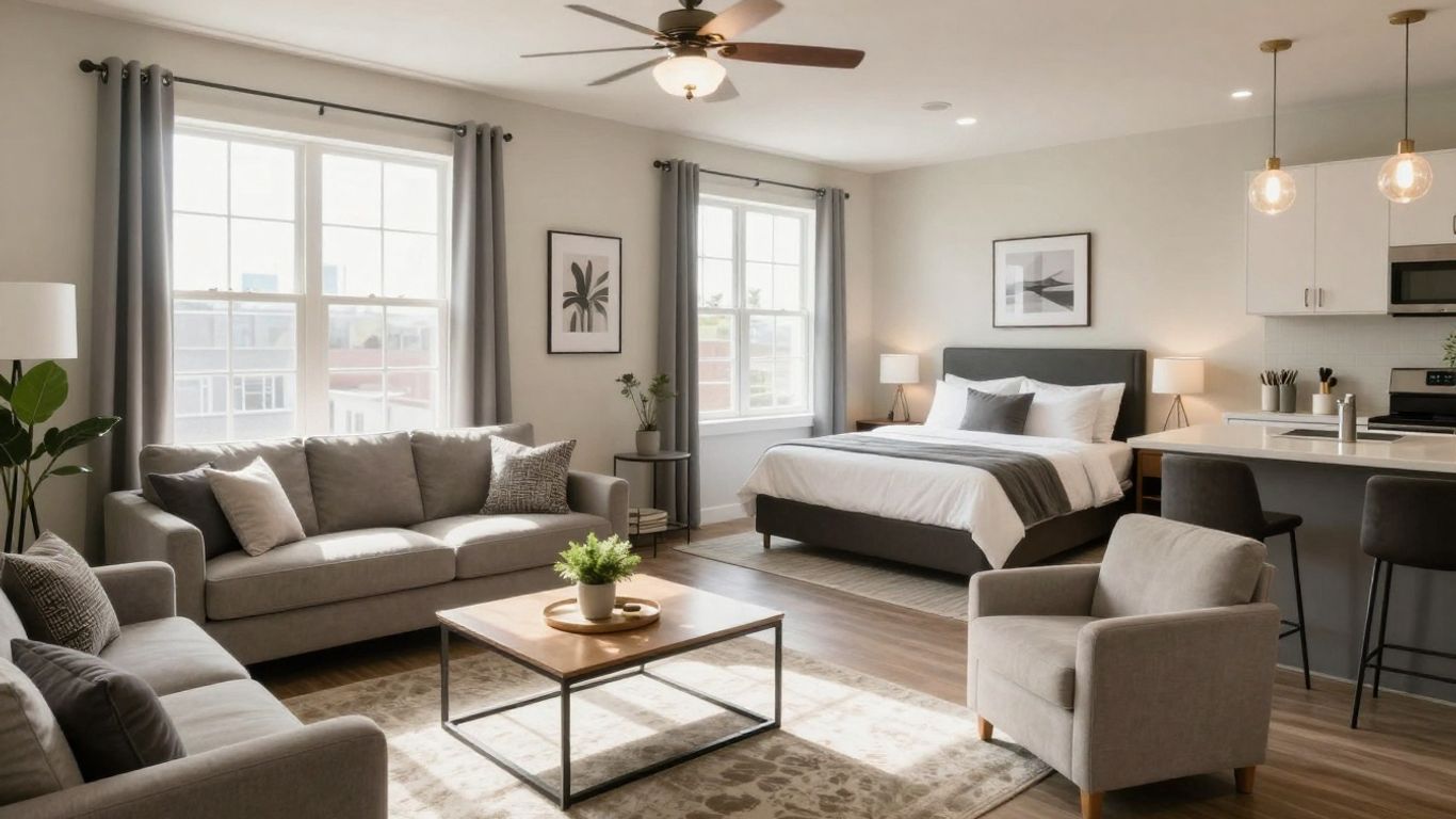 Dallas-Fort Worth Airbnb interior with modern furnishings.