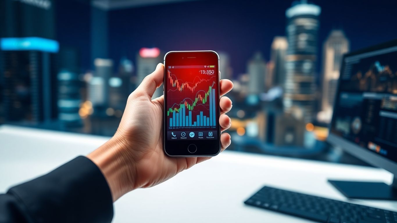 Forex trading platform on a smartphone.